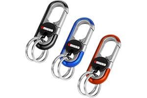Unaibber 2 Stück Karabiner Schlüsselanhänger,Auto Schlüsselanhänger mit Schlüsselring Metall Karabinerhaken für Outdoor, Herren und Damen