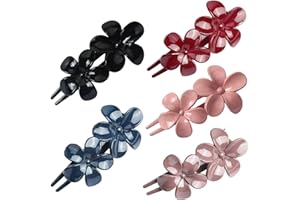 Ypkia 5 fermagli per capelli a forma di fiore, grandi, colorati, con brillantini, per donne e ragazze