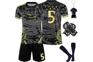 KITIMI Football Kits for Kids Boys, Home Away Soccer Jerseys, Football Kits 2025 Football Training Kits Include Shirts, Shorts, Guard Plate, Keychain and Socks, Gift for Kids Fans