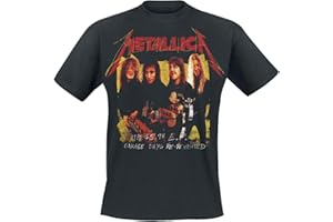 Metallica T Shirt Garage Photo Jaune Band Logo Nouveau Officiel Homme Noir