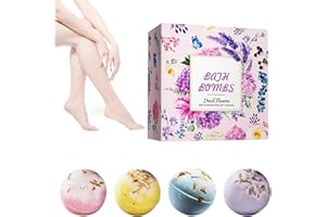 HOUSN Badebomben Set, 4 Stück Badekugeln in Box als Badezusatz, Geschenkidee für Mädchen, Damen, Kinder, Geburtstagsüberraschung