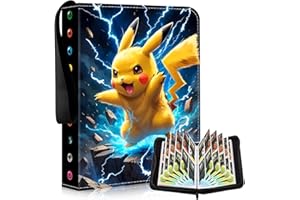 Niaetuto 50 Pages Classeur Carte,Album Porte Cartes,Capacité 400 Cartes,Albums pour Cartes à Collectionner,Imperméable Album Carte,Organissateur de Cartes,Livre Carte en Cuir Fermeture (PKQ-400)