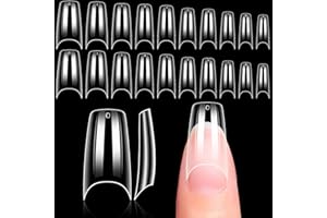 Makartt Durable Half Cover Nail Tips for Gel Extensions – 500pcs Clear, Flexible & Sturdy False Nails, No Snapping, Strong Hold, Easy to Shape, 10 Sizes Press On Nails Fake Nails Extensions