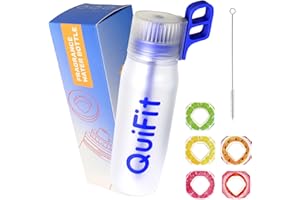BUILDLIFE Set iniziale di borracce ad aria, con 5 cialde aromatizzanti, da 650 ml, senza BPA, con cialde per il gusto di frutta, 0 zucchero, 0 calorie (blu)