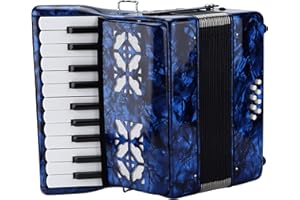 TOMOTATO Acordeones 22 Teclas 8 Bajos Acordeones Profesionales Piano Musical Teclado Instrumento de Resorte de Entrenamiento para Adultos Principiantes Niños Rendimiento