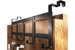 4smile Wieszak na drzwi – czarna garderoba z antypoślizgowymi i filcowymi podkładkami – kompaktowe haczyki na drzwi, praktyczne rozwiązanie na ubrania i akcesoria