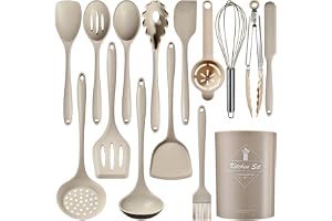 Köksredskap i silikon, köksbestick, set 15 st med rostfritt stål, värmebeständig, aud, non-stick-beläggning, köksredskap med