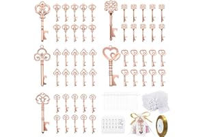 GEERDAN 50 Pezzi Bomboniera Antico Chiave Apri di Bottiglia, Matrimonio Decorazioni Accessori Segnaposto Battesimo Cresima Regali di Anniversario (Oro Rosa)