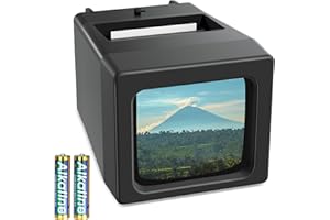 DIGITPRO Proyector de diapositivas de 35 mm y visor con 2 aumentos y iluminación LED para diapositivas antiguas y negativos de 35 mm (incluye 2 pilas AA)