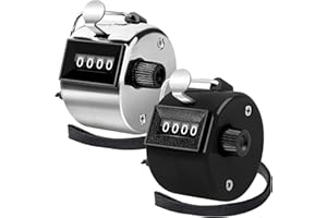 SEPGLITTER 2 Stück Handzähler Klicker Counter 4-stellige Zähler Mengenzähler Fingerzähler Rundenzähler für Personenzähler Sport School