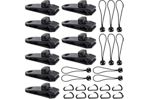 FORMIZON Clip de Tienda Cocodrilo, 30 Piezas Clip de Tienda Abrazadera, Clips de Toldo, Abrazadera de Toldo, Tiendas de Campaña Abrazaderas, Clip de Lona para Toldo, Carpas, Cámping, Cortinas