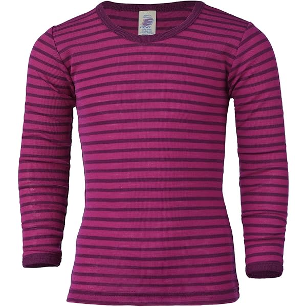 Engel Natur Kinder Langarm Unterhemd - 70% Merinowolle, 30% Seide, GOTS Zertifiziert Made In Germany