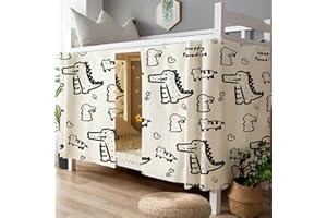 Treer Students Dormitory Bunk Bed Curtain, Blackout Bed Curtains Dustproof Mosquito Bed Canopy Moveable Curtain Shading Nets for Single Bed Bottom and Top (1.15x2M,Dinosaur)