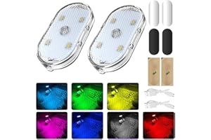 Sunshine smile Auto LED Innenbeleuchtung,2 Stück RGB Auto Innenraumbeleuchtung,Mehrfarbige LED Atmosphäre Licht,LED Touch Licht,Mehrfarbige Ambientebeleuchtung,Wiederaufladbaren USB Auto LED Neon