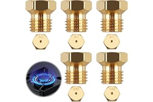 SELURK Gasdüsen-Einspritzdüsen für Gasgrill, Gasherd & LPG Propan Brenner, Universal Ersatz-Satz mit M6 x 0,75 Gewinde Kompatibel mit Weber Gasgrill,Gasstrahldüsen für Propanbrenner 0,50, 0,70, 0,87, 1,02 mm