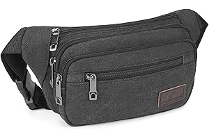 UBORSE Marsupio Portasoldi con 4 Tasche Cerniera e Cintura Regolabili, Marsupio alla moda in Tela di Grande Capacità per Attività All'aperto e Tempo Libero