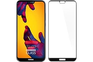 ‎DOUPI doupi FullCover Panzerfolie für Huawei P20 Lite, Preimium 9H Hartglas HD Displayschutz Anti Kratzer Glas Schutzfolie, schwarz