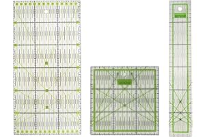 GUANGJIA Clear Sewing Ruler Acrylic Patchwork Ruler Sewing Ruler with Double-Coloured Grid Lines DIY Quilting Tool for Measuring and Cutting (3)