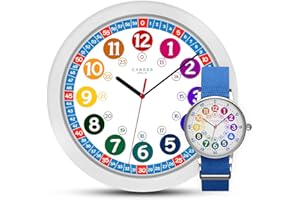 ‎CANDER BERLIN Cander Berlin MNU 1030 Kinderwanduhr Wanduhr und MNA 1030 J Armbanduhr Kinder Armbanduhr Kinderuhr Lernuhr Jungen