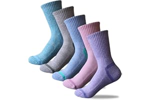 EULAPGOE 5 par kobiet piesze wycieczki skarpety Multi-Pack Zimowy wypoczynek na świeżym powietrzu Running Wicking Cushion Crew Skarpetki