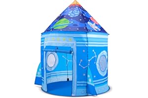 Opret Tienda Campaña Infantil, Carpa Infantil Plegable, Castillo Espacial Plegable, Regalo para Niños con Bolsa de Transporte para Interior y Exterior Adecuado Niños de 1 a 12 Años