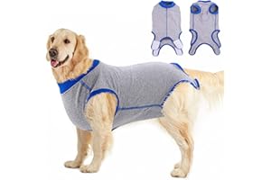 PUMYPOREITY Professioneller Recovery Suit, Hund Medical Shirt Body Suit nach der Operation Haustier Chirurgenanzug für Hunde Medizinischer Body Hund nach OP (Grau, XL)
