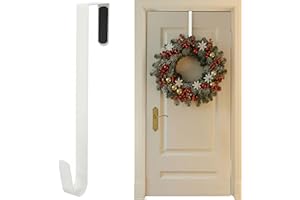 SR ESSENTIALS Wreath Hanger for Front Door, 12" Wreath Door Hanger, Perfect for Halloween, Wedding & Christmas Decorations Over Door Hanger (White)