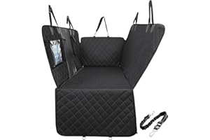 Gimars Funda Coche Perro, 157*137cm Impermeable y Antidesliante Funda Perro Coche, Protector Asiento Trasero Coche Manta Perros con Malla Visible, Cremallera Cubierta Frontal Extraíble para SUV Camión