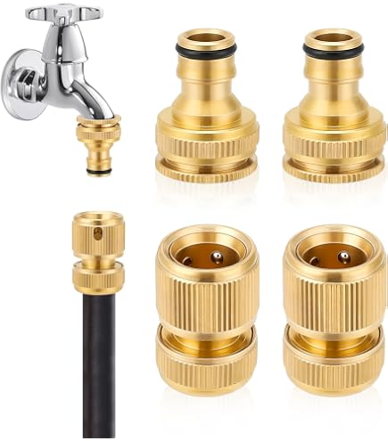 Kit 3 Pezzi Raccordo Giunzione Connettore Rapido + Adattatore Doppio Maschio 1 2 Per Tubo Acqua Da Giardino 87083905