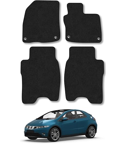Black Nylon Carpet Floor Mats For 2009-2013 Honda Fit Sedan – 4-Piece Set, Non-Slip