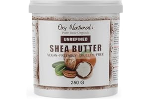OA3 Organic Unrefined Shea Butter – Raw, Natural, A Grade African Ivory Body Butter Moisturiser for Skin, Face & Hair (250g, Pack of 1)