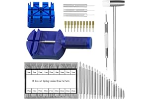 rietegio Watch Link Removal Kit Watch Repair Tool Professional to Changing Straps and Adjusting The Length of Steel Bracelets Punch Pins Watch Hammer 144PCS Spring Bars 10PCS Spare Needle