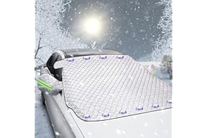 PAWARSO Car Windshield Cover, Windscreen Cover 6-Layer Protection with 10 Magnets, Protection for Snow, Ice, Frost, UV, Dust,for Cars, SUVs, Vans 190x125cm