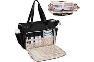 ‎FASROM Fasrom Lehrertasche mit Laptopfach, Lehrer Arbeitstasche für Frauen, Lehrerbedarf Schwarz