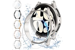 [5+5Stück] Neitra Samsung Galaxy Watch 6 2023 40mm Schutzhülle + Displayschutzfolie, 5 Kratzfest Schutzfolie und 5 Hart PC Bumper Hülle Ultradünne Stoßfänge Gehäuse Case Cover für Galaxy Watch6