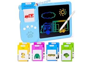 ZNZ Toddlers Learning Educational Toys Gifts for 2 3 4 5 6 7 8 Year Old Boys and Girls Kids, Autism Sensory Toy for Autistic Children, Talking Flash Cards with LCD Drawing Scribble Boards Montessori Toys
