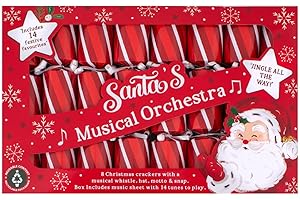 YöL 8 Musical Whistle Christmas Crackers - Festive Family Novelty Kids, Xmas Dinner Party Celebration