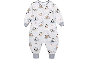 MIRACLE BABY Śpiwór niemowlęcy na lato z nogawkami, 0,5 Tog, 100% bawełna, śpiwór letni z rękawami, dla chłopców i dziewczynek