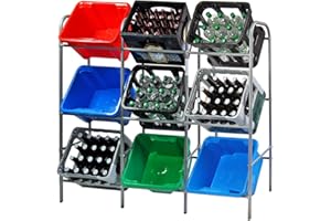 KS-DIREKT Kistenregal Flaschenkastenregal Kisten Regal für Getränkekästen und Kunstoffboxen Kastenregal (für 9 Kisten)