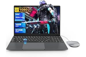 LEEDOW 15.6" Laptop - 16GB RAM 512GB SSD PC Laptop, Quad-Core N95 Processor Up to 3.1GHz, Computers with USB3.0,Ethernet port,Touch ID, WiFi, BT4.2, for Students/Business