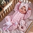 BABESIDE Reborn Babies Dolls Sunny 17 inch Realistic Newborn Girls Lifelike Real Baby Open Eye Softness Cloth Body that Look Cute Toddler