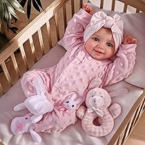 AD7 Levensechte Babypop softbody Lisa met slaapogen zonder kleding 52