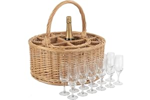 Red Hamper Garden Picnic Basket Complete with 12 Glasses