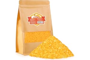Aslanka Cire D’Abeille Pastilles, 1kg Cire d'abeille 100% Naturelle Pure pour Pastilles Idéales pour Cosmétiques et Bougies, Savons Et Bougies