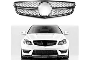 ‎BRUCE & SHARK Bruce & Shark Auto Kühlergrill Amg Black Front Stoßstange Kühlergrill Grill Passend für C-Class Benz W204 C300 C350 2008-2014