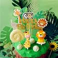 JeVenis Flamingo Geburtstag Kuchen-Topper Set – Tropische Deko Mit Blumen & „Happy Birthday“