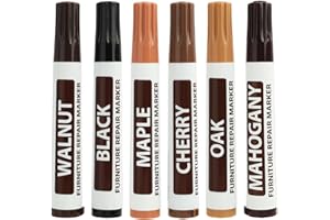 SOPWMAP 6 Pezzi Marcatori per Riparazione Mobili in Legno, 6 Colori Assortiti per Ritocco e Copertura Graffi su Mobili, Pavimenti in Parquet e Laminato, Porte e Tavoli - Asciugatura Rapida e Sicura (6 pcs)