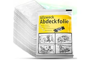 ToolSpace 25 Pezzi Telo di Protettivo 4 x 5 m Copritutto per Pittura Verniciatura Restauro - Pellicola Trasparente Protezione per Mobili e Pavimento Pareti - Impermeabile Polvere - Interno Esterno