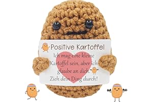 SupreLuck Positive Kartoffel Pocket Hug Geschenke, GlüCksbringer Geschenke für Freundin Freund Geschenk Beste Freundin, Kreative Strickwolle Kartoffel Puppe mit Positiver Energiekarte