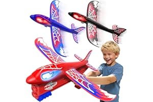 MIRTHIGIG Avion Jouet Enfant 3-12 Ans, 3 Avion Planeur avec Yeux Lumineux & Ailes Toile, Spider Jouet Garçon 3-10 ans Jeux Enfant 3-11 Garcon Cadeau Garçon 3 4 5 6 7 8 9 10 Ans Petit Cadeau de Noël Anniversaire